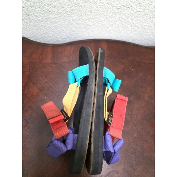Teva Men Colorful Adjustable Strap Hiking Sandals In Purple Red Yellow & Teal Si - Picture 7 of 10